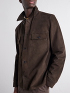 Sunspel - Suede Overshirt - Brown