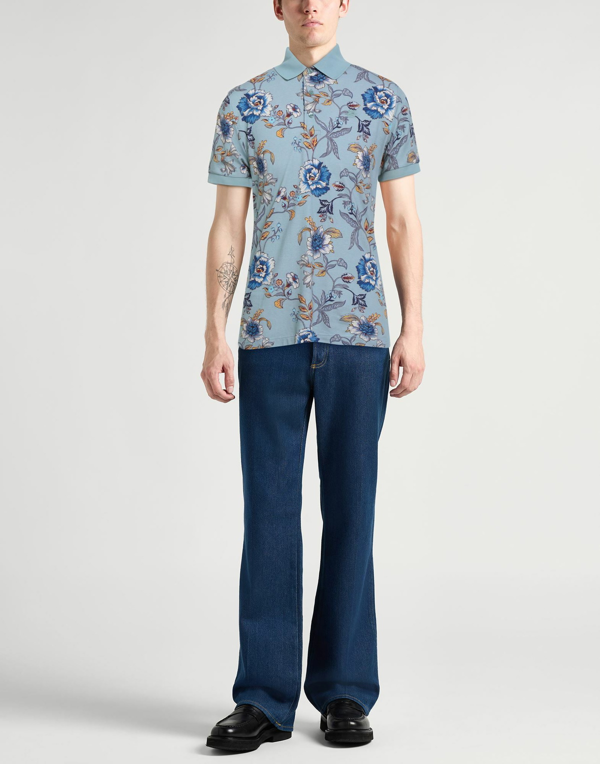Etro Mens Polo shirt Light in Blue