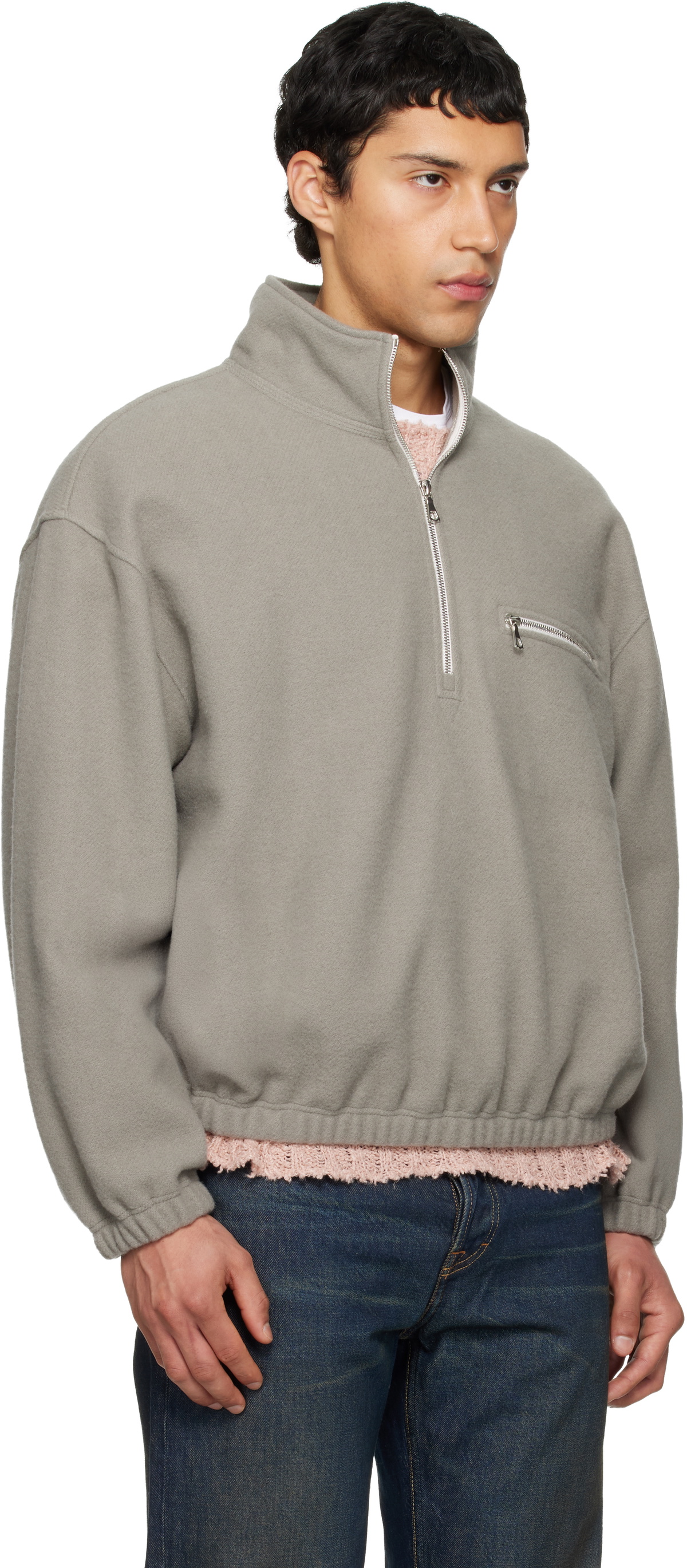 Rier Gray Polar Fleece Sweater