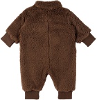TINYCOTTONS Baby Brown Press-Stud Jumpsuit