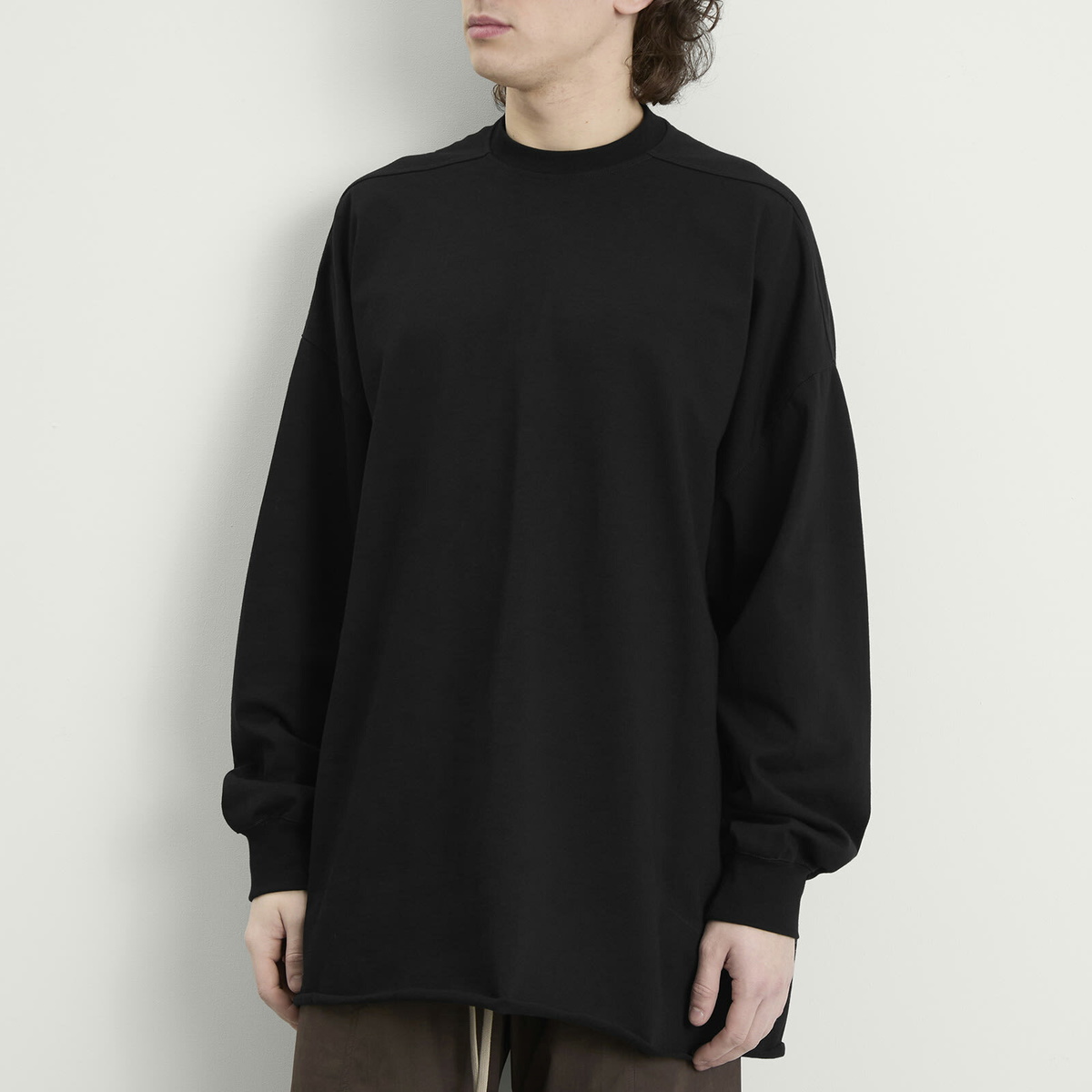 Rick Owens Men's Long Sleeve Tommy T T-Shirt in Black Rick Owens