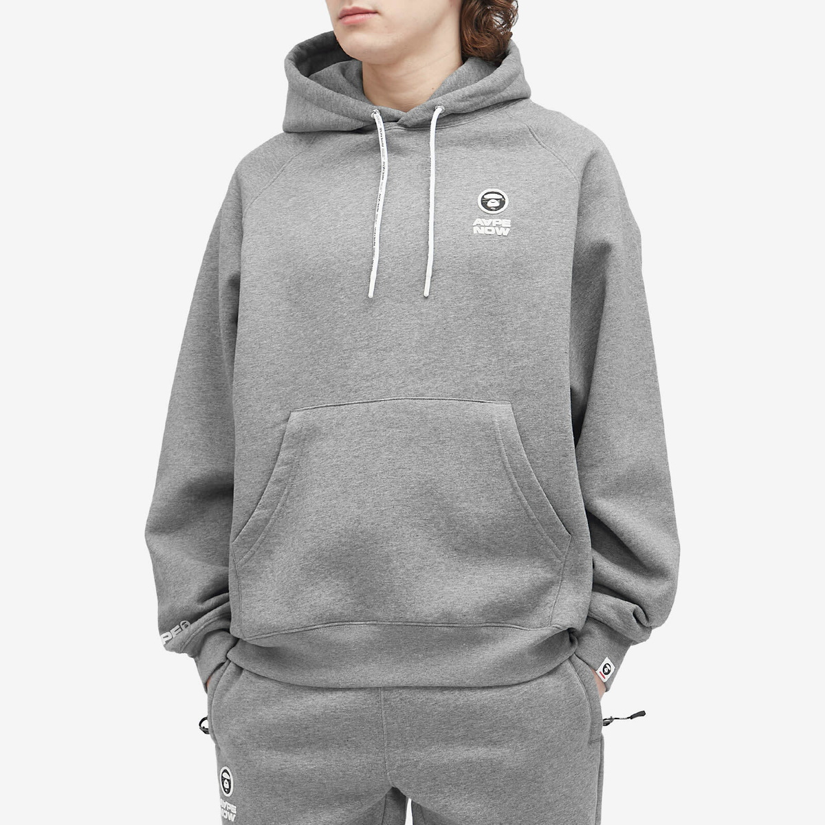 Men's AAPE Now Camo Badge Hoody in Heather Grey