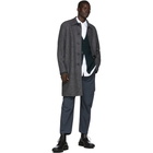 Harris Wharf London Grey Wool Pressed Mouline Mac Coat