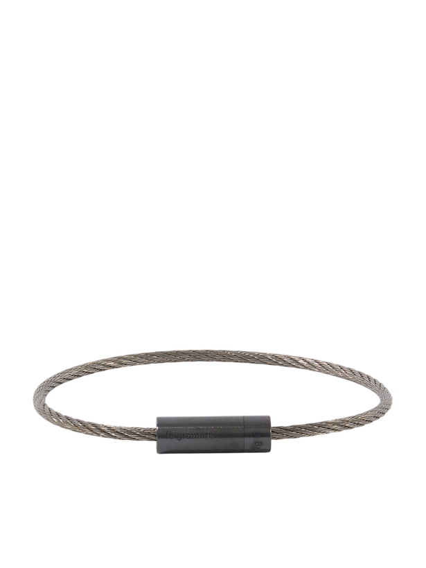 Photo: Le Gramme - 7g Brushed Sterling Silver and Ceramic Cable Bracelet - Black