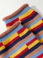 The Elder Statesman - Television Check Striped Cashmere Socks