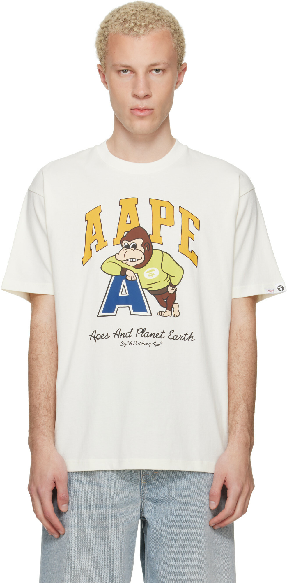 AAPE by A Bathing Ape Off-White Graphic 'AAPE' T-shirt