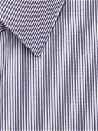 HUGO BOSS - Slim-Fit Pinstriped Cotton-Blend Shirt - Blue