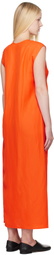 Studio Nicholson Orange Lise Linen Midi Dress