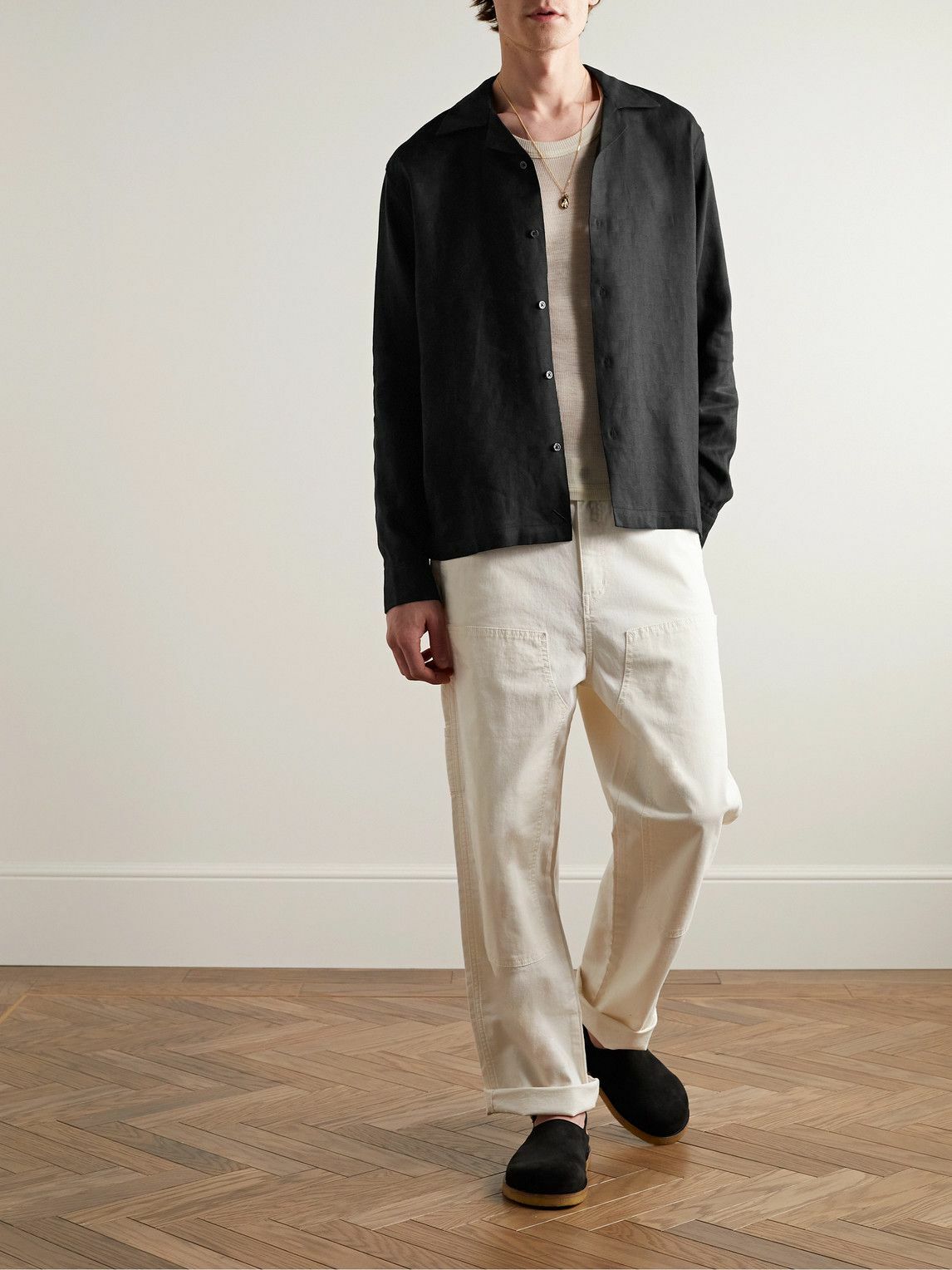 Saturdays NYC - Marco Zen Camp-Collar Lyocell and Linen-Blend