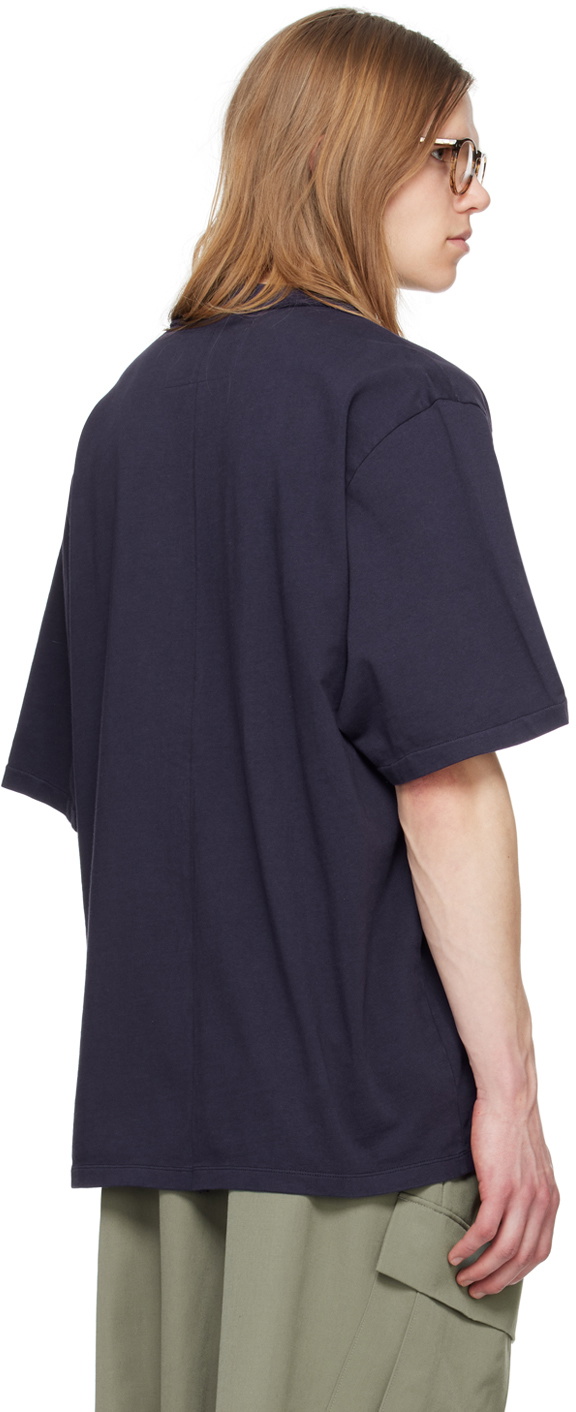 Camiel Fortgens Navy Buttoned T-Shirt