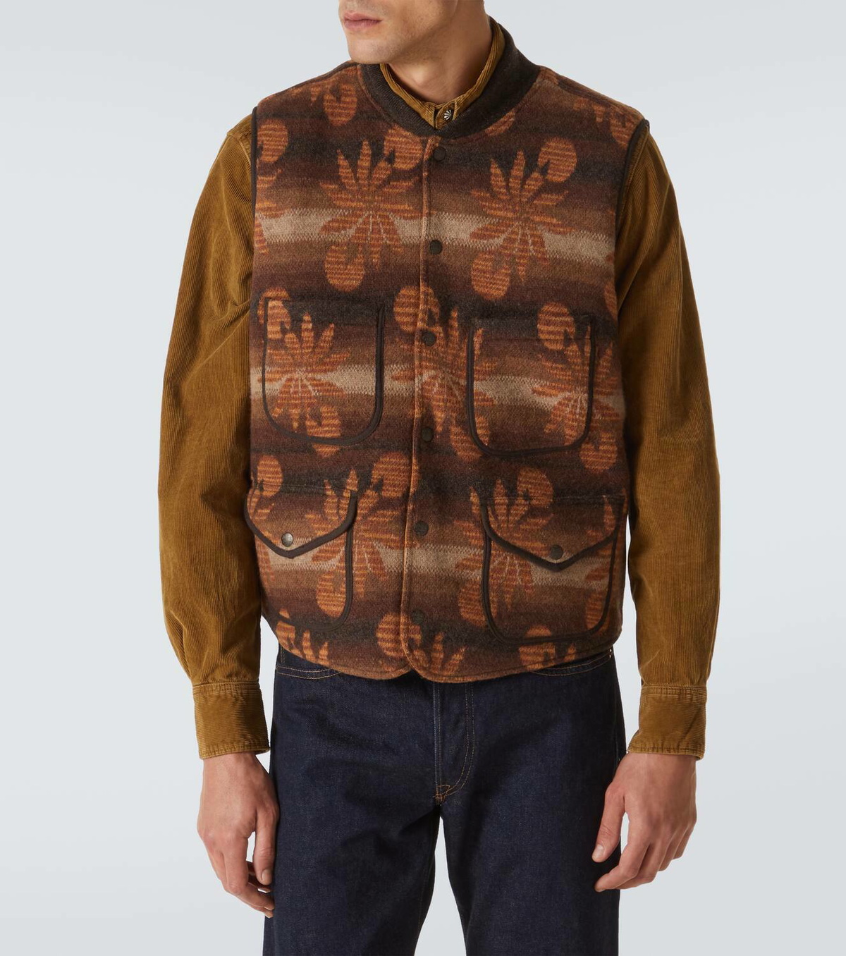 RRL Embroidered wool and cashmere vest