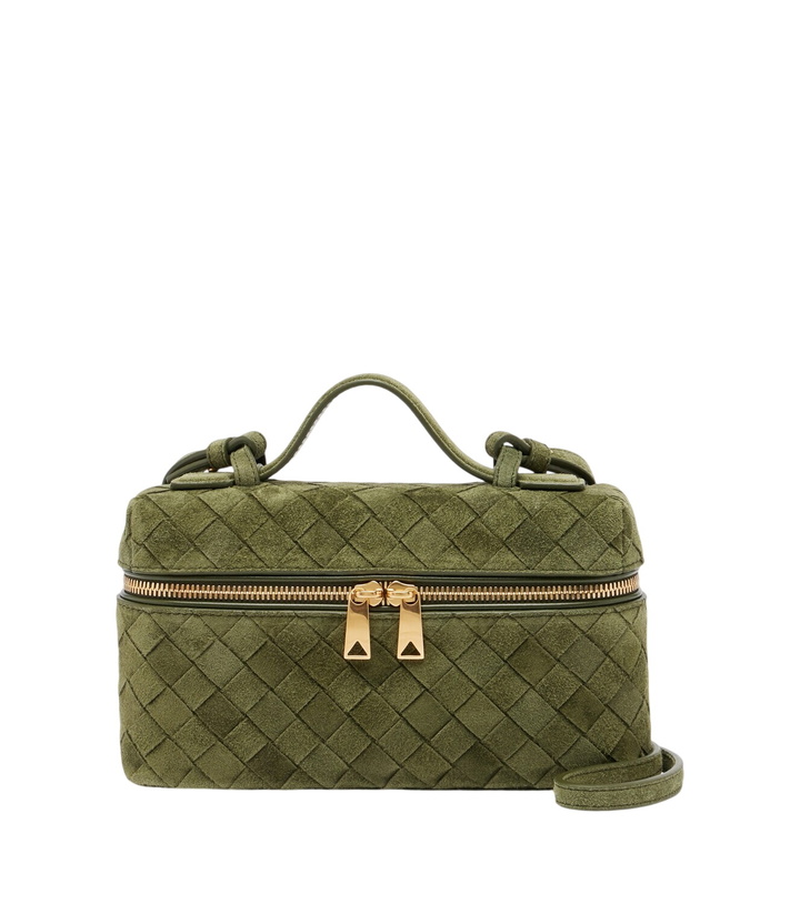 Photo: Bottega Veneta Bang Bang Intrecciato suede vanity bag