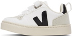 Veja Baby White & Black Vegan V-10 Velcro Sneakers
