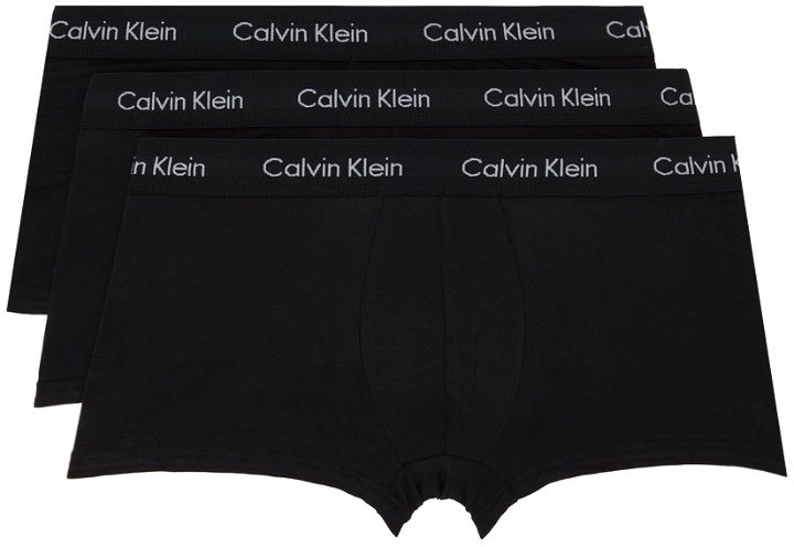 Photo: Calvin Klein Underwear Three-Pack Black Low-Rise Boxer Briefs