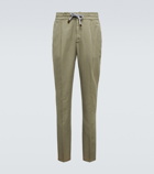 Brunello Cucinelli - Slim linen and cotton gabardine pants