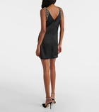 Self-Portrait Embellished satin minidress