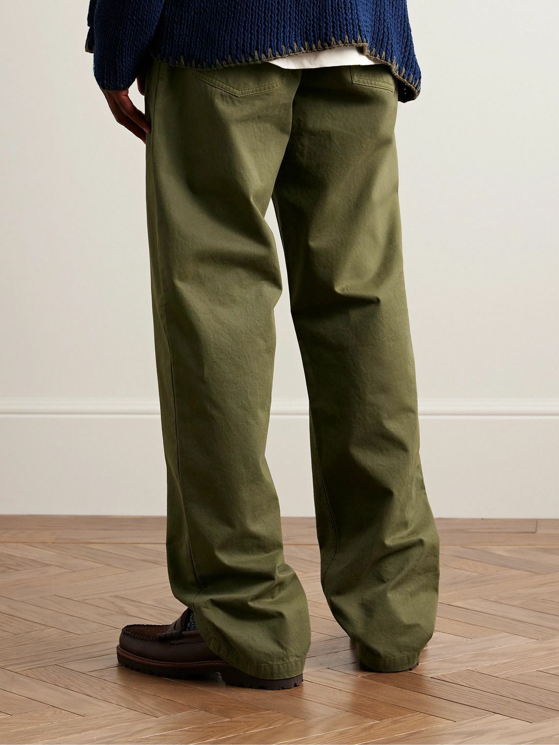 Aspesi - Straight-Leg Cotton-Gabardine Chinos - Green