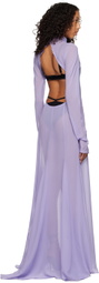 Maximilian Davis Purple Open Back Maxi Dress