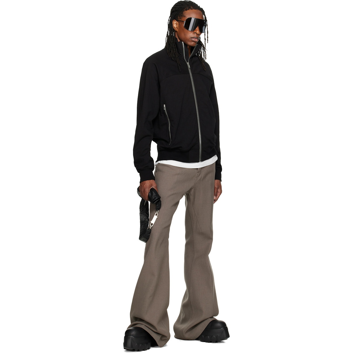Rick Owens Black Tower Zipfront Jogger Track Jacket