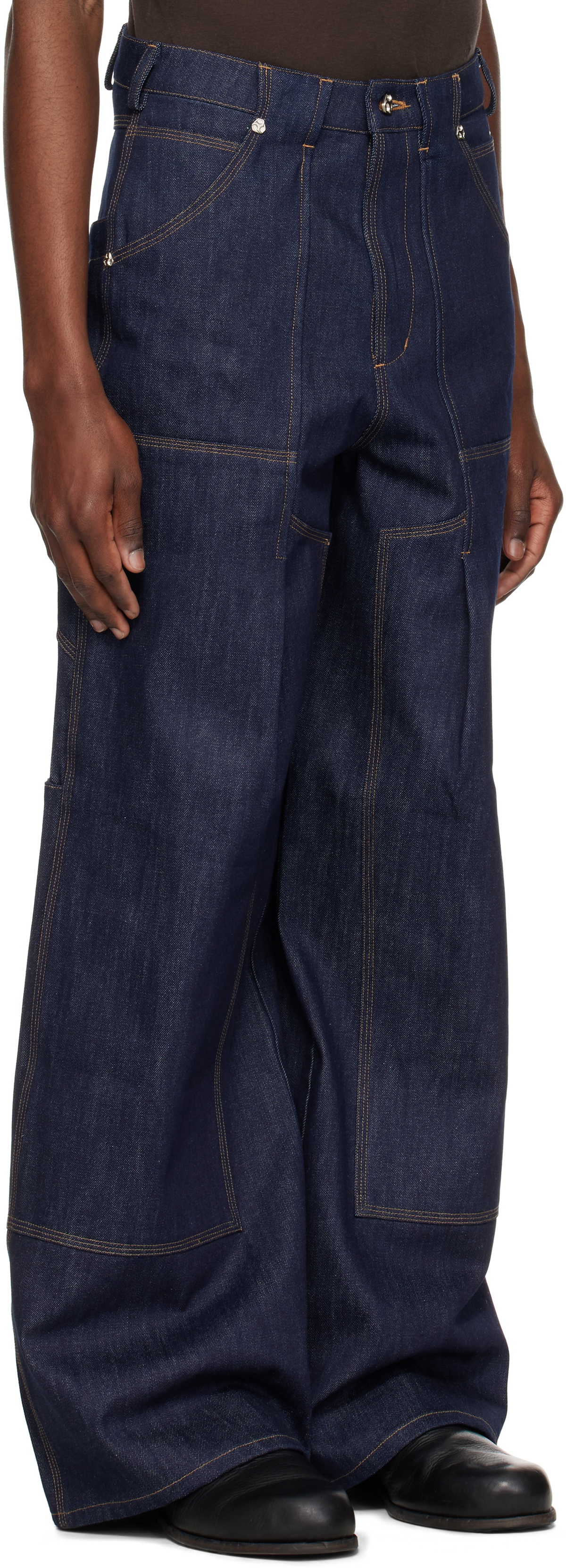 CMMAWEAR Navy Lotus Jeans