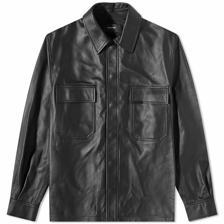 Photo: Represent Men's Leather Overshirt in Black