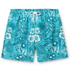 DEREK ROSE - Maui 34 Mid-Length Printed Swim Shorts - Blue