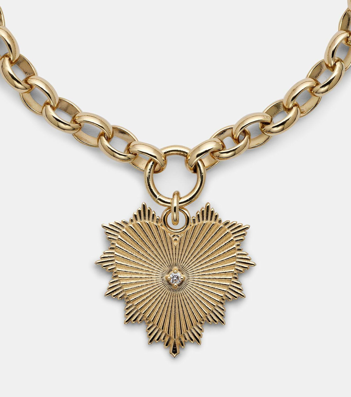 Foundrae Heart Love Medium 18kt gold chain bracelet with diamonds