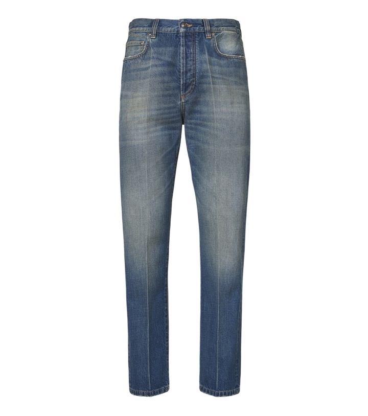 Photo: Versace Distressed straight jeans