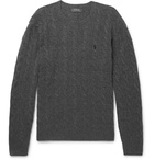 POLO RALPH LAUREN - Cable-Knit Wool and Cashmere-Blend Sweater - Gray