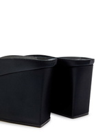 Alaïa Cube 75 Satin Thong Wedge Mules Black