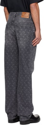 Marine Serre Gray Moon Laser Baggy Jeans