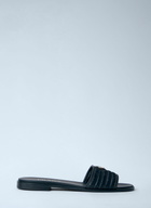 Prada Leather Slides With Crochet Details