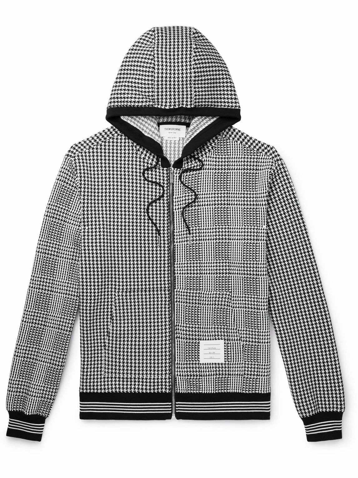 Thom Browne - Prince of Wales and Houndstooth Cotton Hooded Thom Browne - Prince of Wales and Houndstooth Cotton Hooded