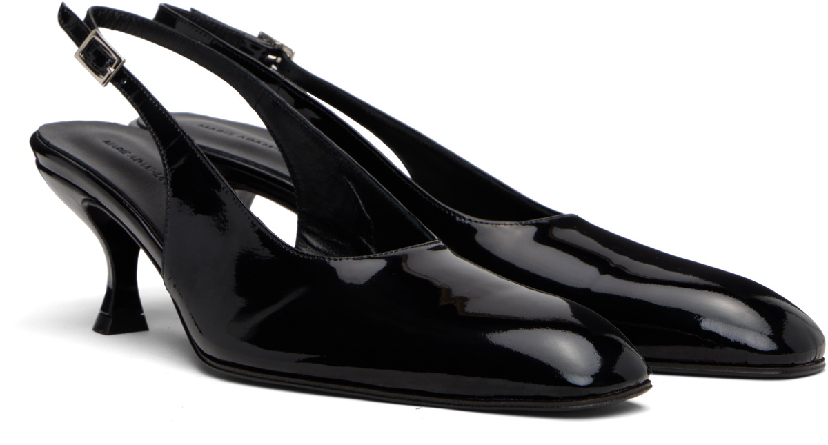 MARIE ADAM-LEENAERDT Black Slingback 40mm heels