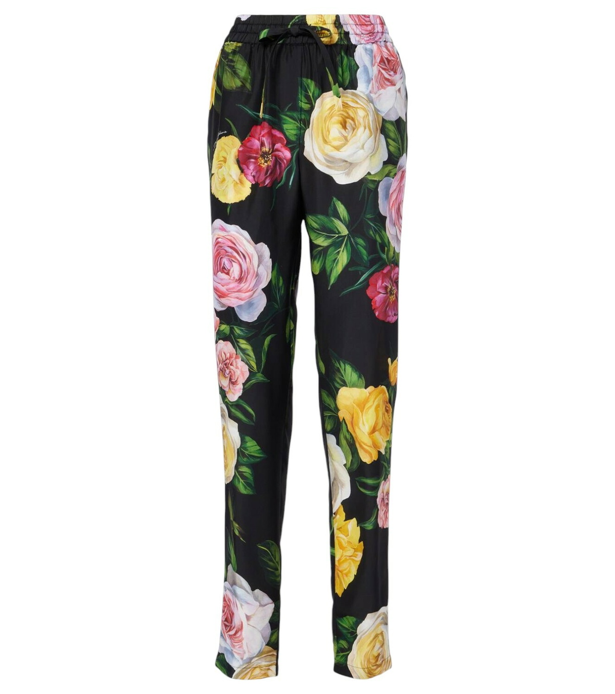 Dolce & Gabbana Multicolor Floral Pattern Straight Leg Pants
