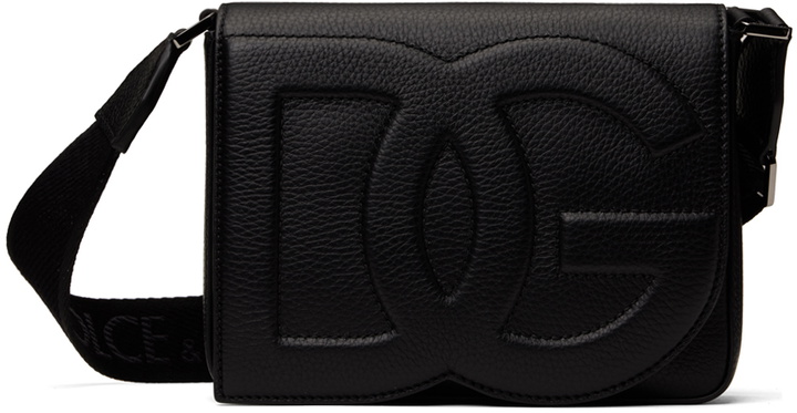 Photo: Dolce&Gabbana Black Medium 'DG' Logo Crossbody Bag