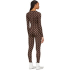 Marine Serre Brown Iconic All Over Moon Catsuit