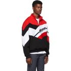 MSGM Black and Red Half-Zip Track Pullover