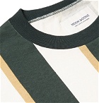 Noon Goons - Mumma Logo-Embroidered Striped Cotton-Jersey T-Shirt - Forest green