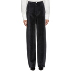 Lemaire Grey Velvet Cord High-Waisted Trouser