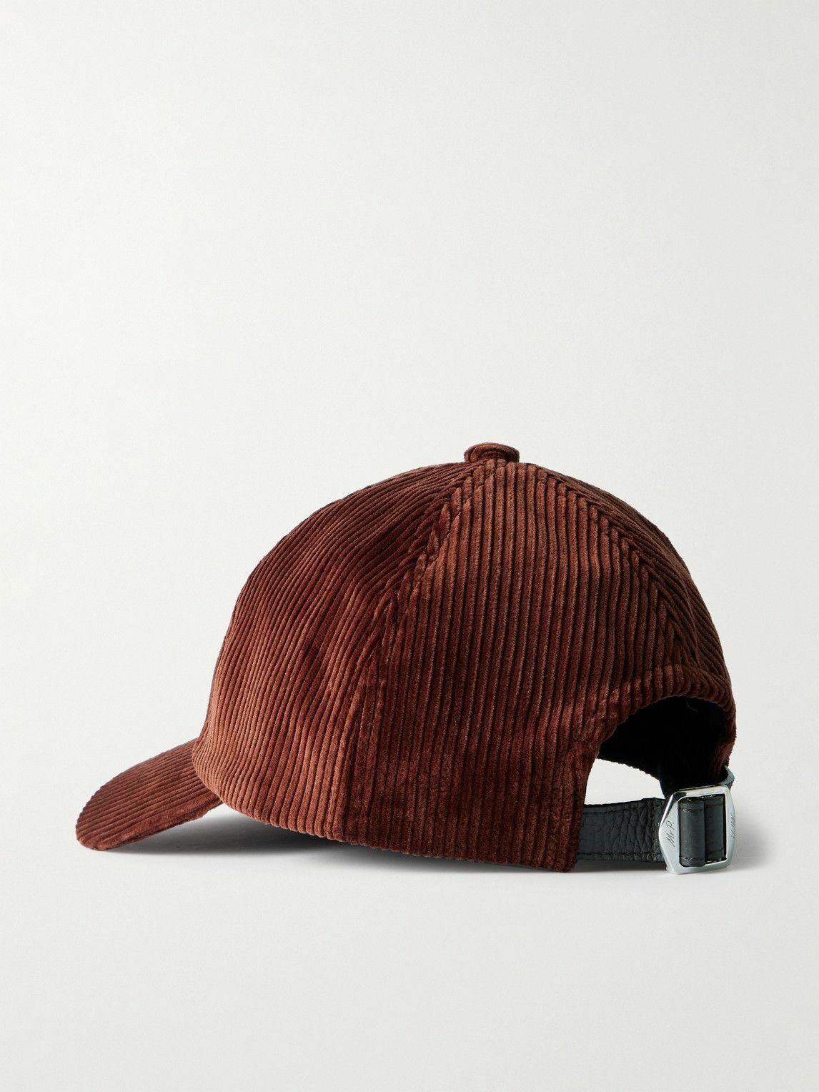 Mr P. - Leather-Trimmed Cotton-Corduroy Baseball Cap