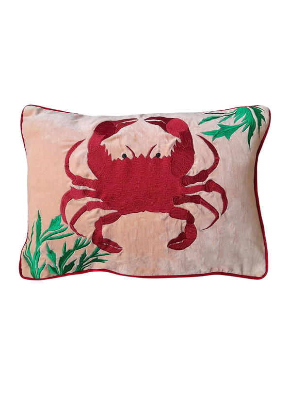 Photo: Les Ottomans Crab Embroidered Cushion