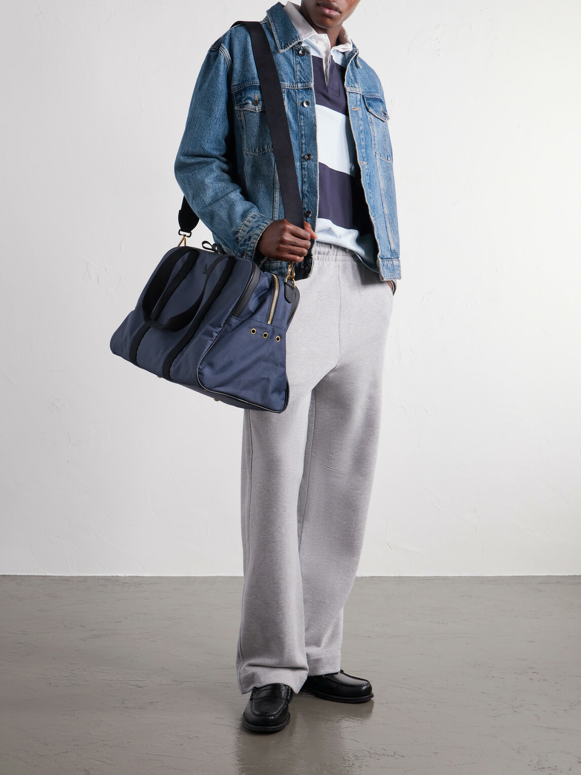 Bennett Winch - Sport Holdall Leather-Trimmed Cotton-Canvas Weekend Bag - Blue