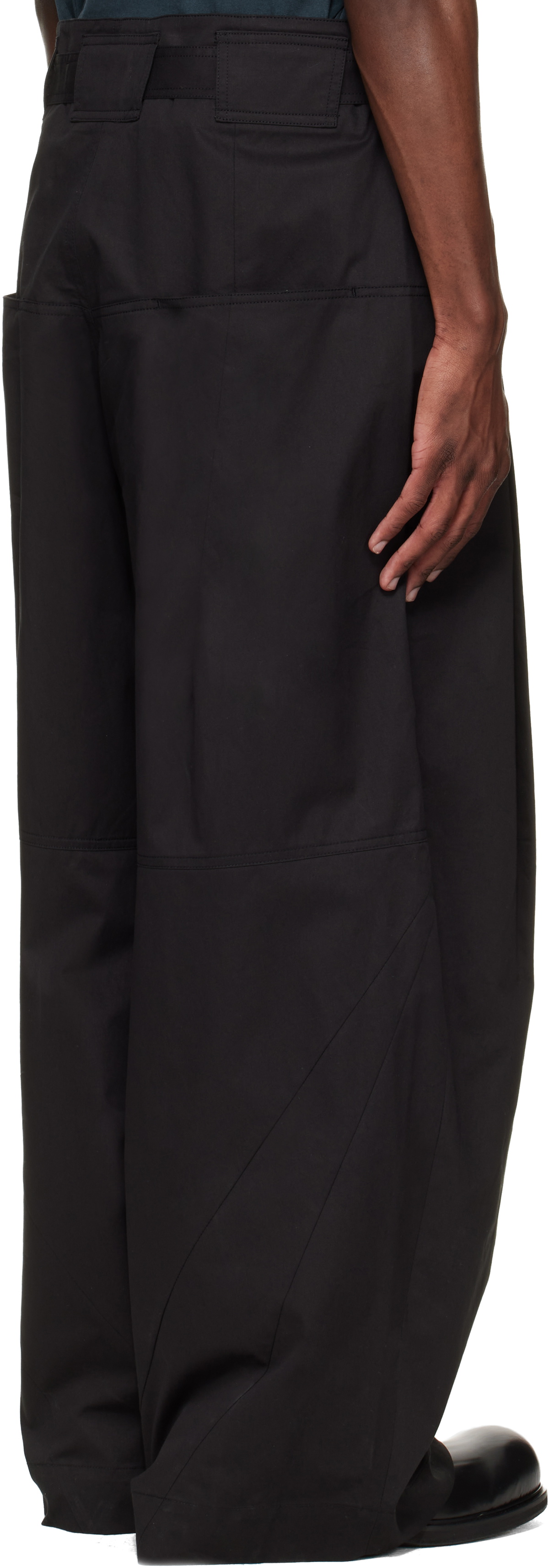 FFFPOSTALSERVICE Black Wide Belted Trousers