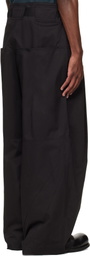 FFFPOSTALSERVICE Black Wide Belted Trousers