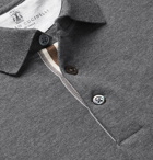 Brunello Cucinelli - Slim-Fit Cotton-Piqué Polo Shirt - Gray