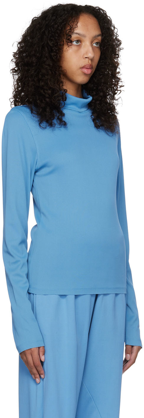 Bianca Saunders Blue Nylon Turtleneck