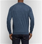Brunello Cucinelli - Slim-Fit Mélange Linen and Cotton-Blend Sweater - Men - Navy