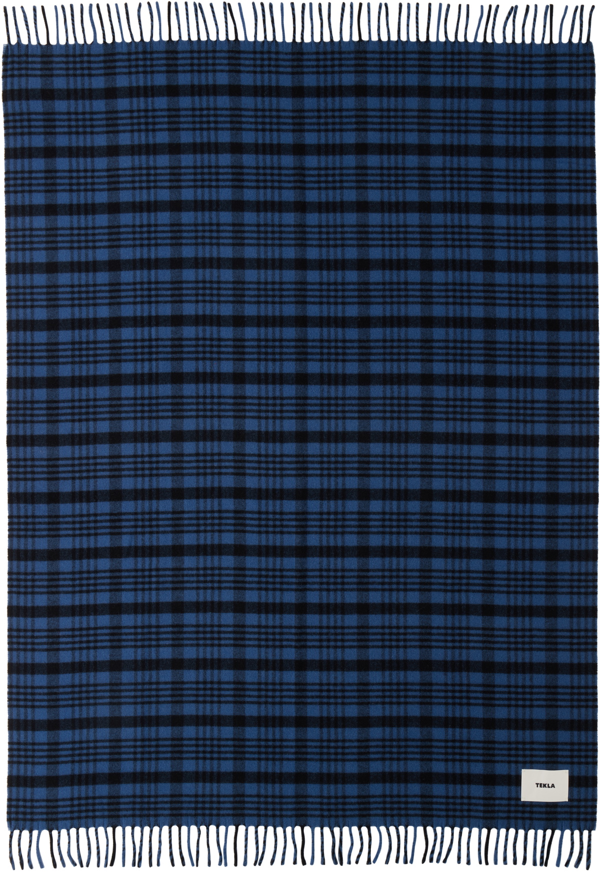 Tekla Navy Fringed Blanket