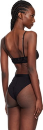 Marine Serre Black Recycled Mesh Flock Bralette